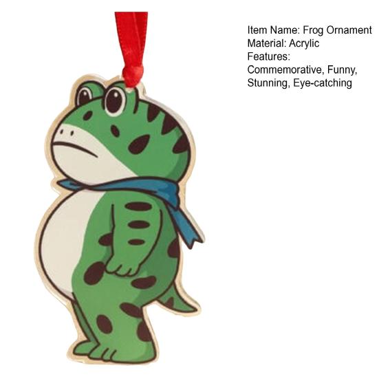 Frog Christmas Ornament Funny Frog Meme Christmas Decoration 2D Acrylic Holiday Keepsake for Xmas Tree Car Decor