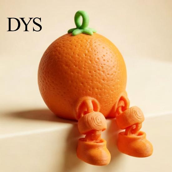Short Leg Fruit Design 3D Printed Figure Collectible Figurine Cute Banana Orange Blueberry Cherry For Adults Shelf Ornament with Dangling Legs