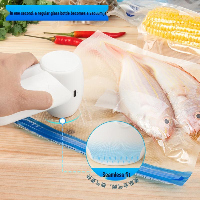 Mason Jar Vacuum Sealer: Wireless Portable Vacuum Pump with Zipper Bag Packaging for Household Use