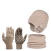 3Pcs Set Warm Winter Hat Scarf Gloves Set Fleece Lined Winter Accessories Set  Children
