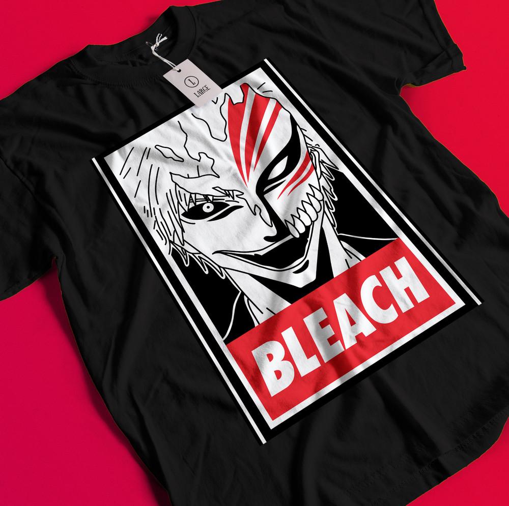 Bleach Anime Tshirt Ichigo Bankai T-Shirt Aizen Yhwach Tee Zaraki Kenpachi Shirt AA135