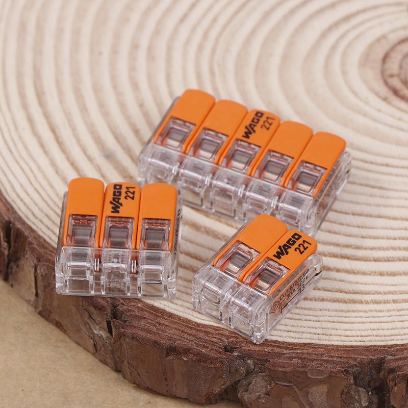 Original Wago Klemmenblock 221-412 221-413 221-415 221-2411 221-612 221-613 221-615 221-482 221-483 221-485 Verdrahtungsverbinder