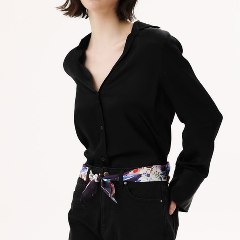 ONSZ Romantic Purple Silk Twilly Scarf