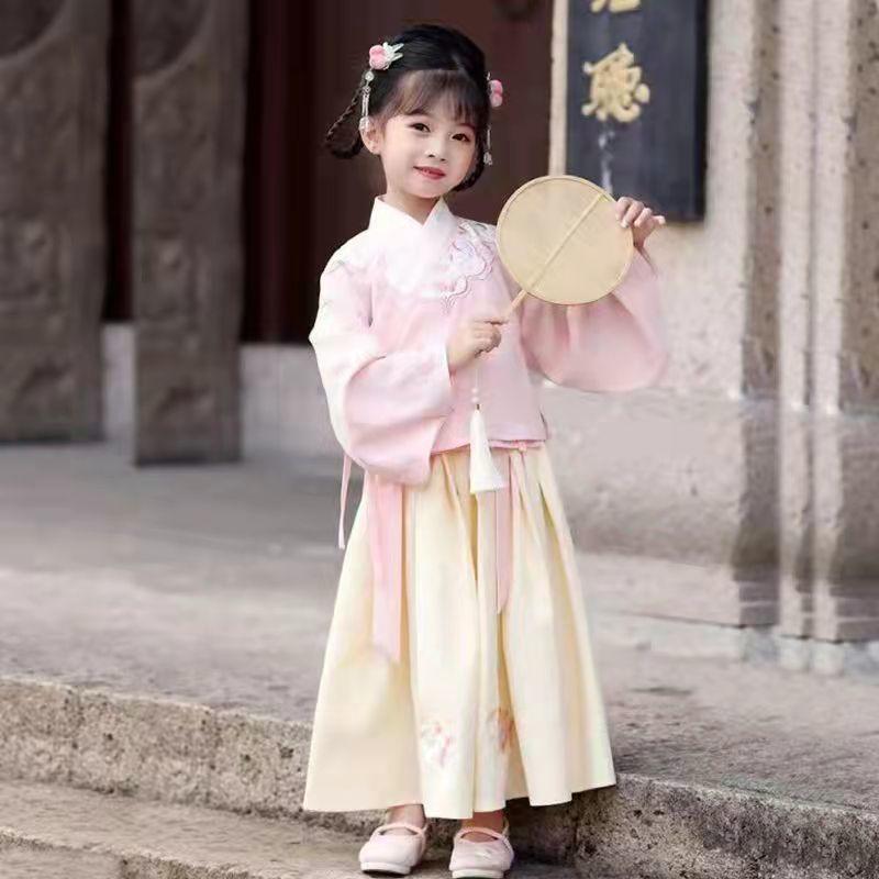 

Ханфу девушка в китайском стиле тканевое летнее платье античный костюм Тан костюм супер феи платье маленькая девочка юбка русалки принцессы нижнее белье XXXL