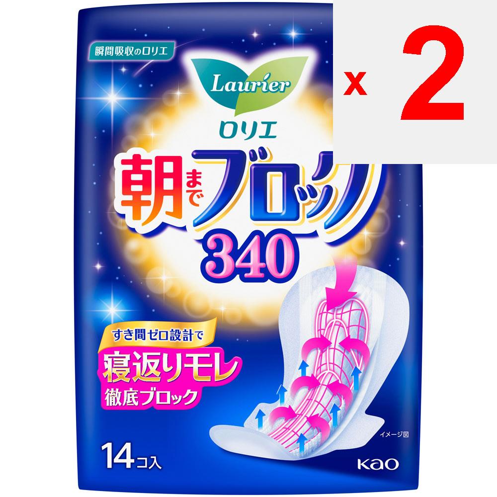 KAO Laurier Morning Block 340 14pieces (Quasi-drug) Laurier Super Absorption Guard Sanitary Napkin for Night Please Replace It As Needed During Menstr
