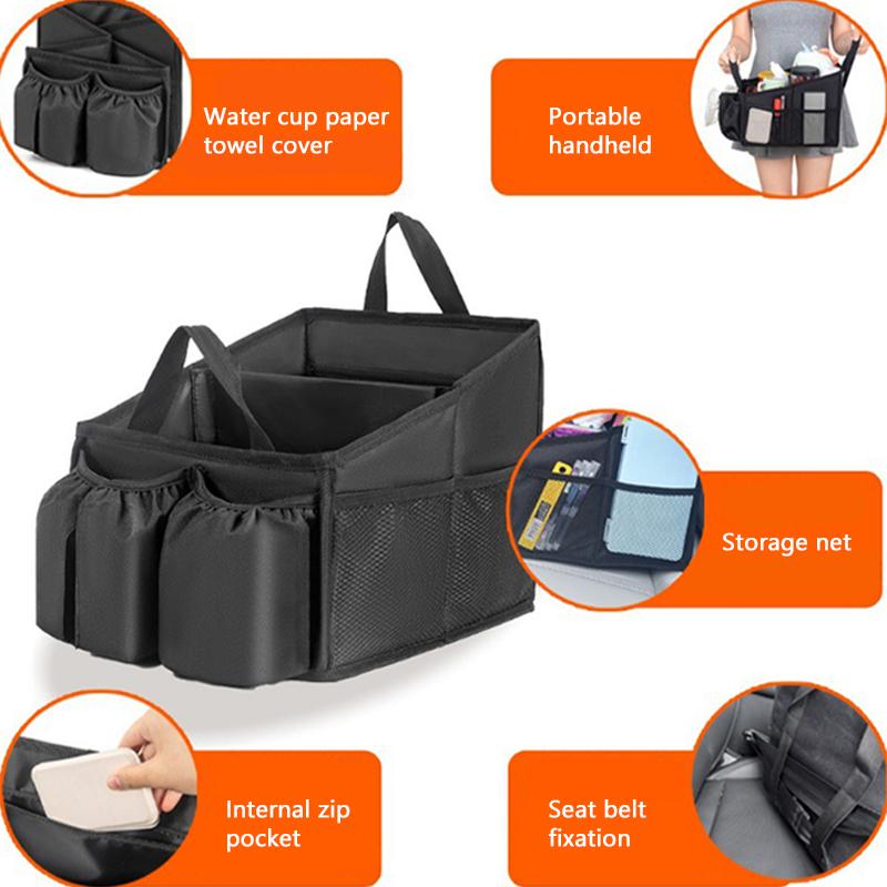 SEAMETAL Organizzatore Pieghevole per Sedile Auto con Scomparti Multipli Scatola Portaoggetti per Bagagliaio Auto Accessori Interni