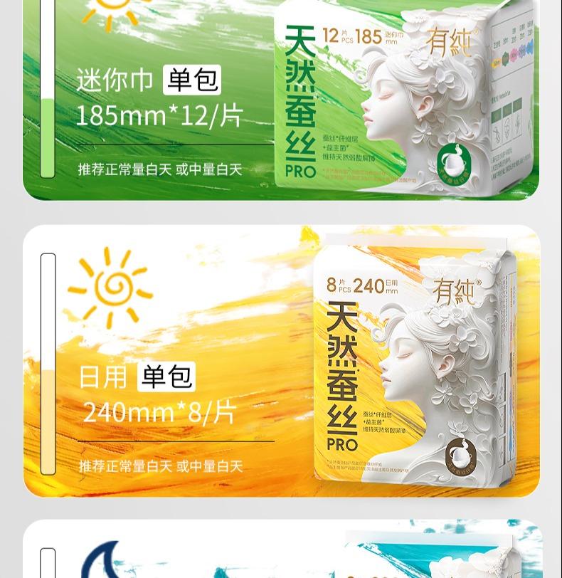 Stock Up and Large Volume Combination: Pure Medical Grade Silk PRO Series Sanitary Napkins for Day and Night Use