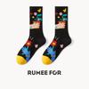 5 Pairs of Female Spring and Autumn Fashion New Sweat Absorbing Dopamine Tube Cotton Socks