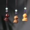 Hand Carved Wooden Chinese Zodiac Snake Pendant Cute Cartoon Snake Lucky Charm Keychain Car Rearview Mirror Bag Hanging Ornament