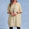 ZANZEA Blusa Lunga Casual da Donna con Scollo Rotondo, Manica a 3/4, Vestibilità Larga, Stampa Pois
