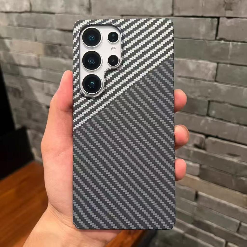 Carbon Fiber Texture Magnetic For Magsafe Case For Samsung S25 S24 S23 S22 Ultra Note 20 10 Plus Matte Ultra-Thin Hard PC Cover