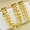 Set 2 Pezzi Esagerato Set Collana e Bracciale a Catena Cubana per Donne Colore Oro Catena Spessa Collane Choker Vintage Set Gioielli