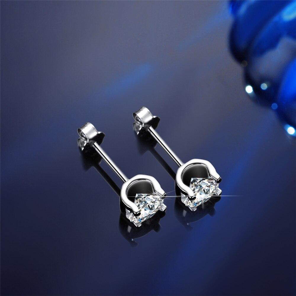 Real 0.5 Carat D Color Moissanite Stud Earrings 925 Sterling Silver Gemstones Fine Jewelry For Women Gift
