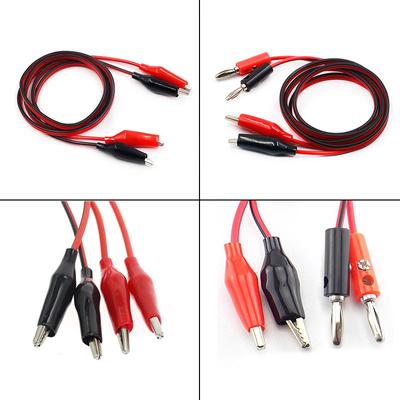 DIY Clip Test Lead Alligator Clips To 4mm Banana Test Lead Cable Double Alligator Head Crocodile Clip Roach Electrical Wire