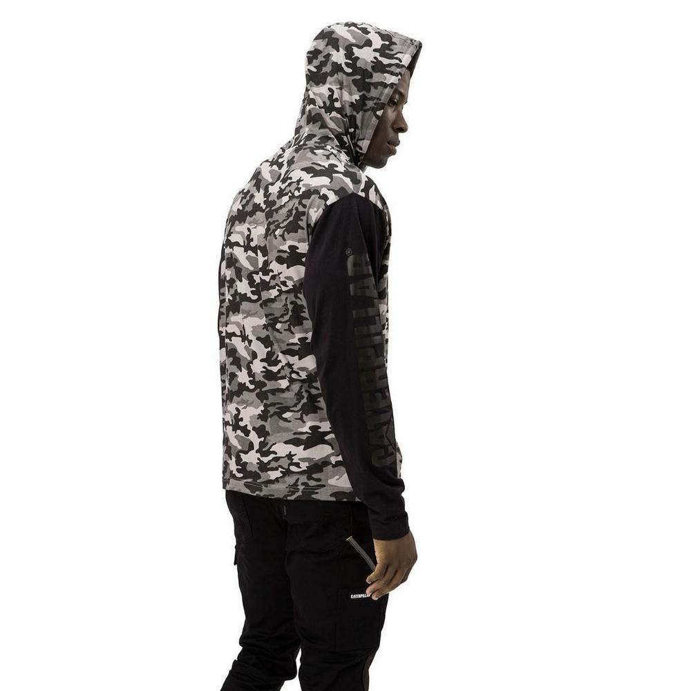 Caterpillar Mens Hooded Long-Sleeved T-Shirt