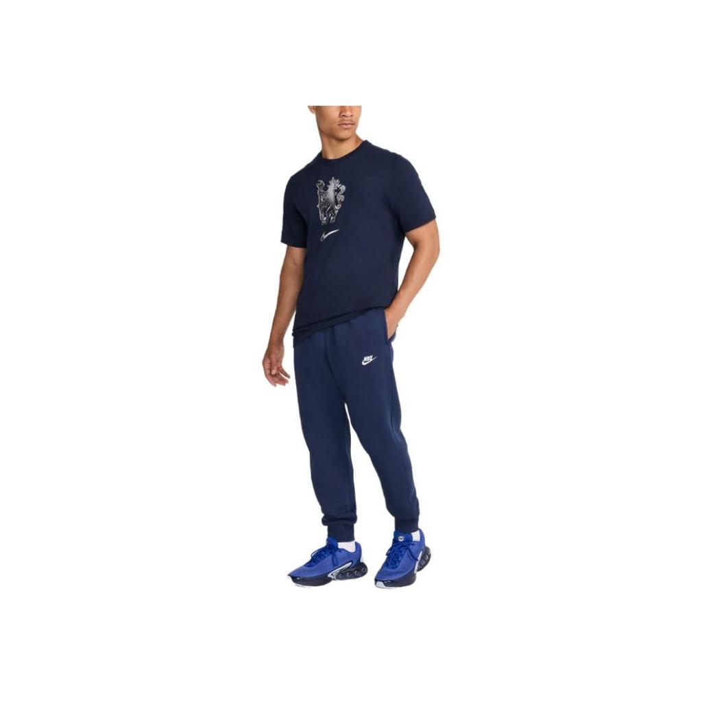 Nike Chelsea FC Cotton Fashion Versatile Round Neck Short Sleeve T-Shirt Men T-Shirts Obsidian HF0900-451