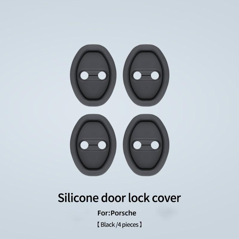 4Pc Silicone Car Door Mute Damping Cushion Door Lock Buckle Cover for Porsche 718 Boxster S Cayman 911 Macan Cayenne Accessories