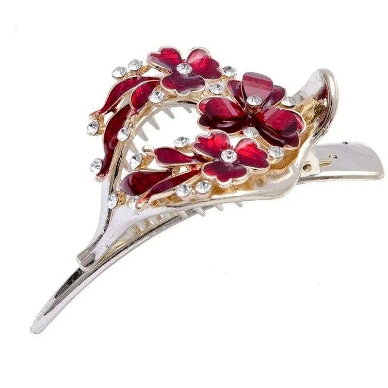 Women Tied Hair Clamping Headwear Korean Version New Fashion Large Women's Peach Heart Clamping Hairpin Hair Accessories