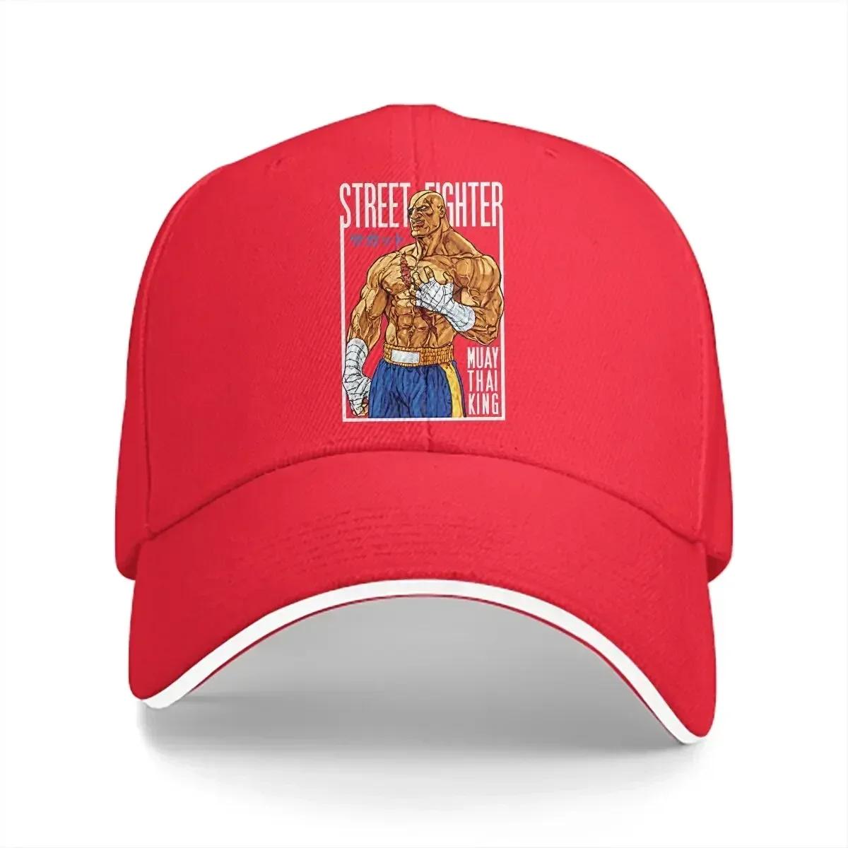 Street Fighter Разноцветная Кепка с Козырьком Унисекс Сагат Повседневная Защита от Солнца Кепки 56-58cm