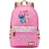 Lilo Stitch Backpack In Pink Or Blue Perfect For School Or Travel Made From High-quality Oxford Cloth