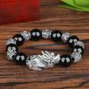 HX6F Lucky Six Words Pixiu Bead Bracelet Male Black Stone Bracelet