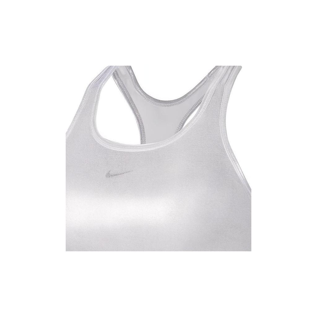 Nike Swoosh Icon Clash Sport-BH mit mittlerem Halt, Damen-Unterwäsche, Metallic-Silber, CT3792-100