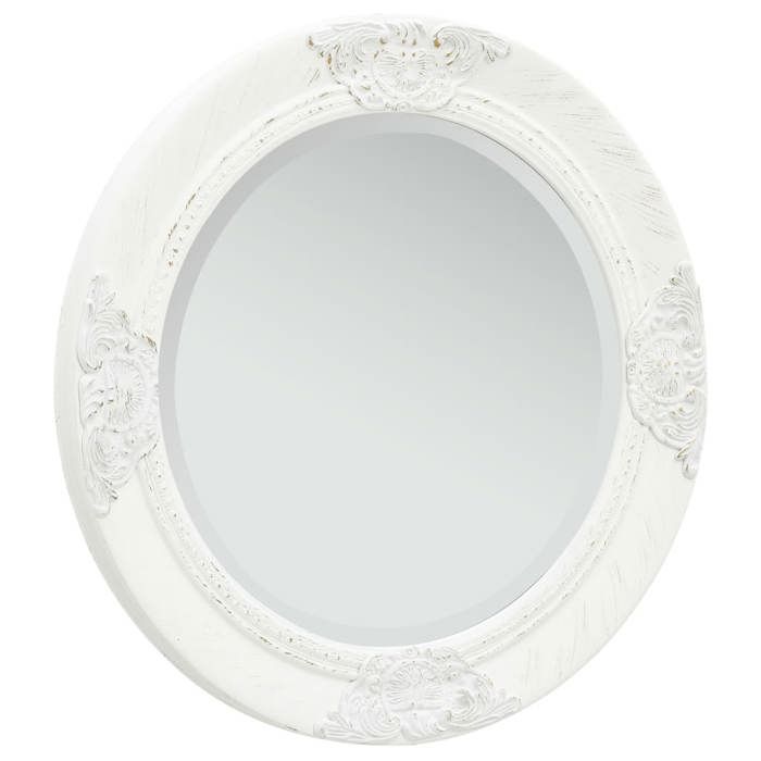 VidaXL Miroir mural style baroque 50 cm Blanc 320344