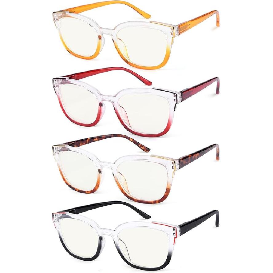 Eyekepper 4-Pack Progressive Multifocus Reading Glasses for Women Multifocal Readers Two Tone 1.0 x