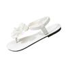 Large size flower toe flat bottom flip flops beach shoes