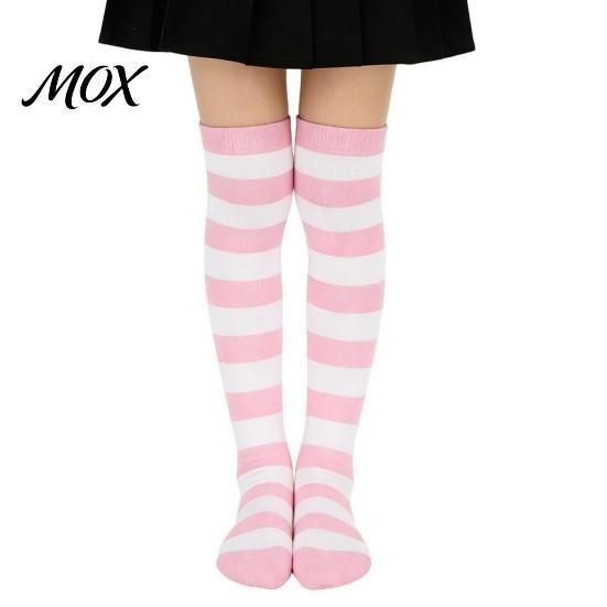 Comic-Ausstellung Outfit Accessoires Gestreifte Oberschenkelhohe Socken für Damen Mädchen, Über dem Knie Strümpfe, Mode Festlich Winter Strumpfwaren Weich Dehnbar