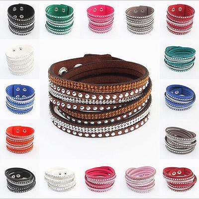 Long Leather, Hot Diamond Bracelet Multi-layer Woven Bracelet Women's, Jane Ra Jewelry