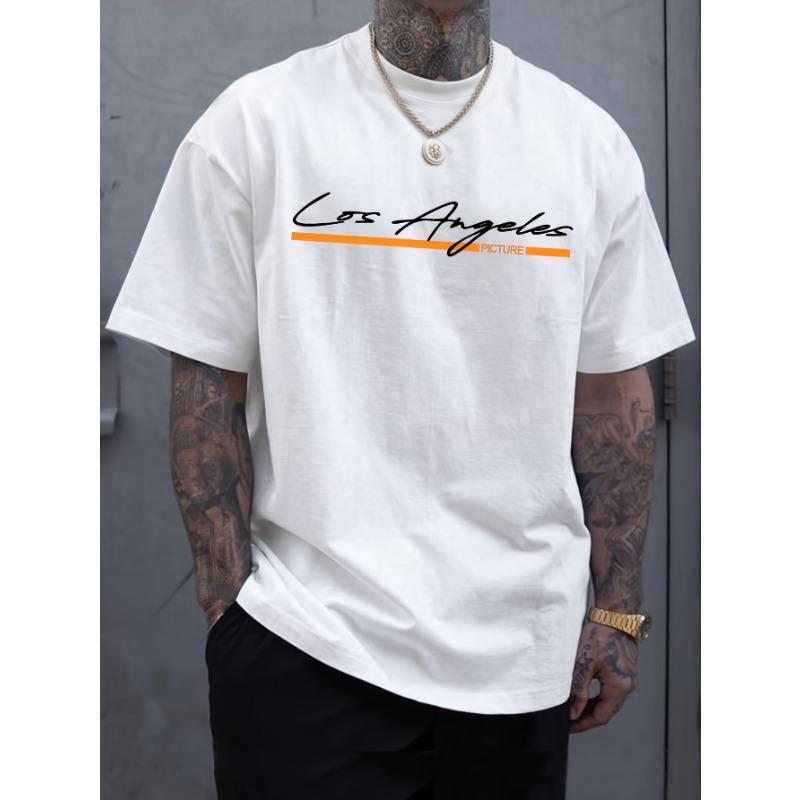 Europäische Größe Herren Sommer Bedrucktes Kurzarm-T-Shirt Top