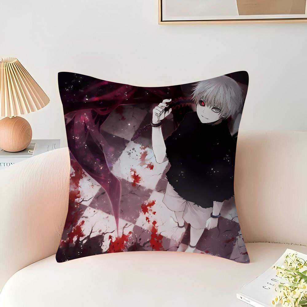 T-Tokyo G-Ghoul Anime Decorative Room Aesthetics Pillow Case Home Decor Bedroom Sofa Bed Couch Pillow Cover 45x45