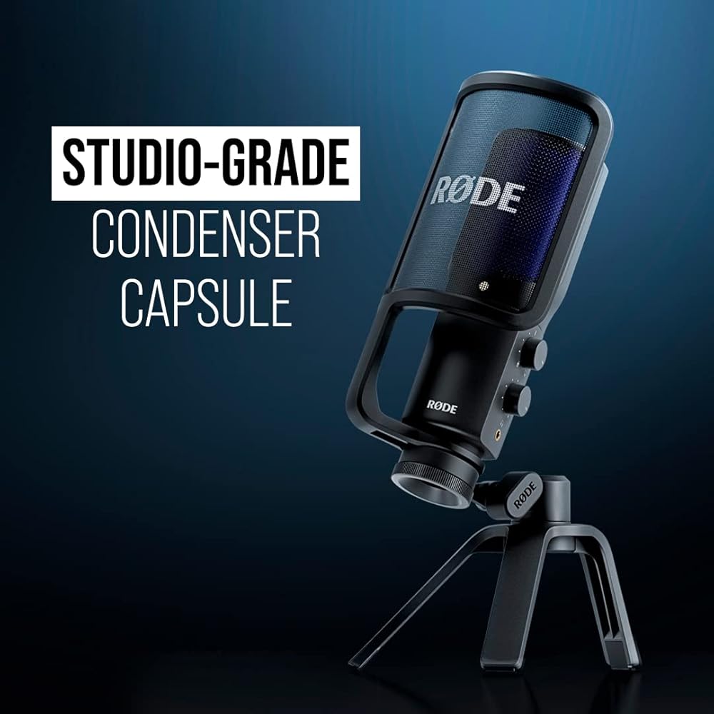 Rode NT-USB+ USB Microphone with Cardioid Pickup Pattern and Headphone Output