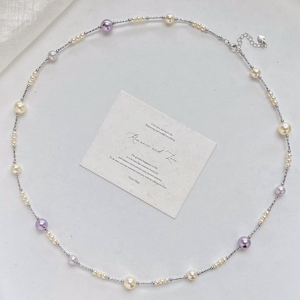 Wind Retro High Quality Gentle Manta Rose Shijia Pearl Sweater Chain Necklace Collarbone Chain