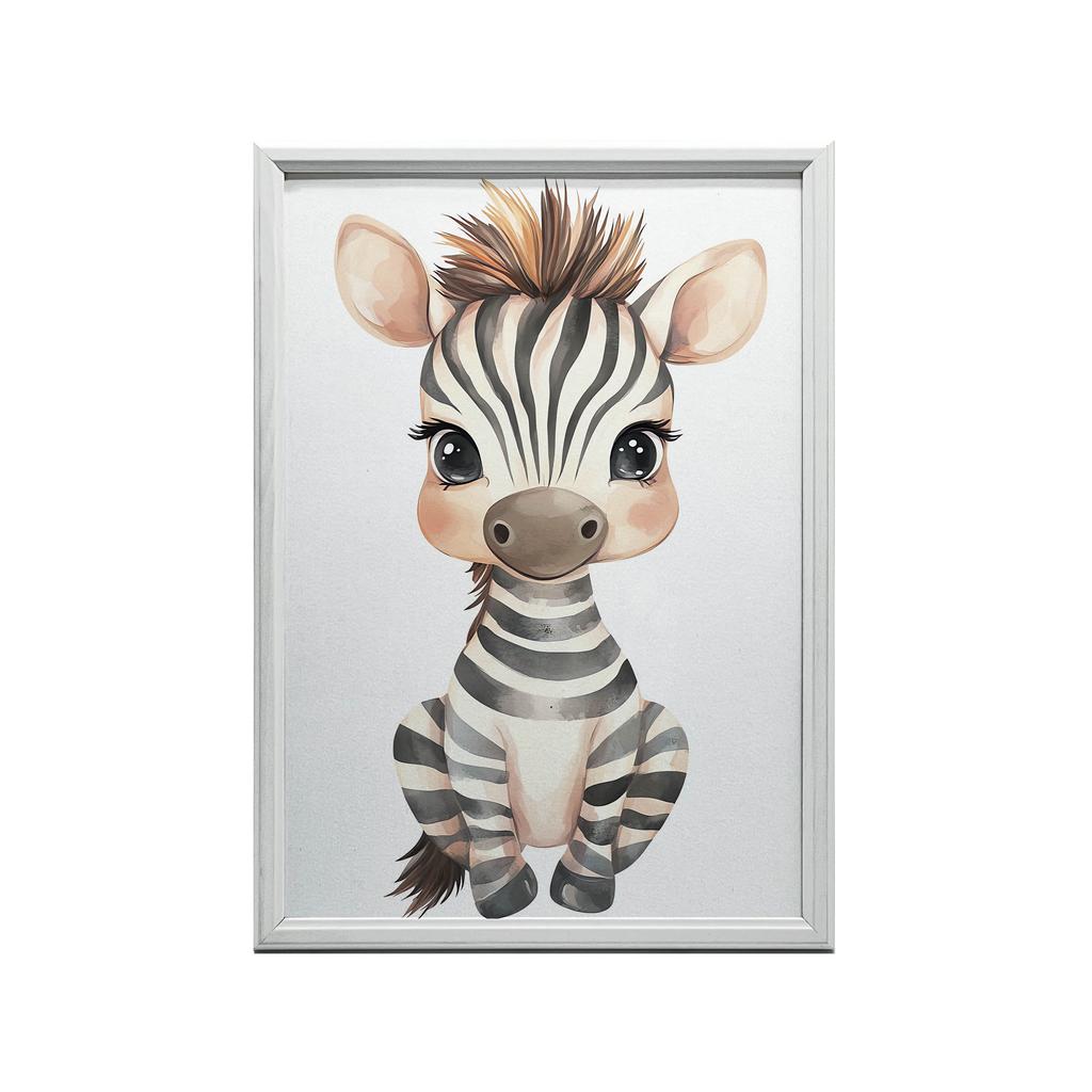 Plakat Mała Zebra Plakat Mała Zebra, 50X70 Cm, Rama Drewniana Jasny Dąb, Papier Matowy 230 Gsm
