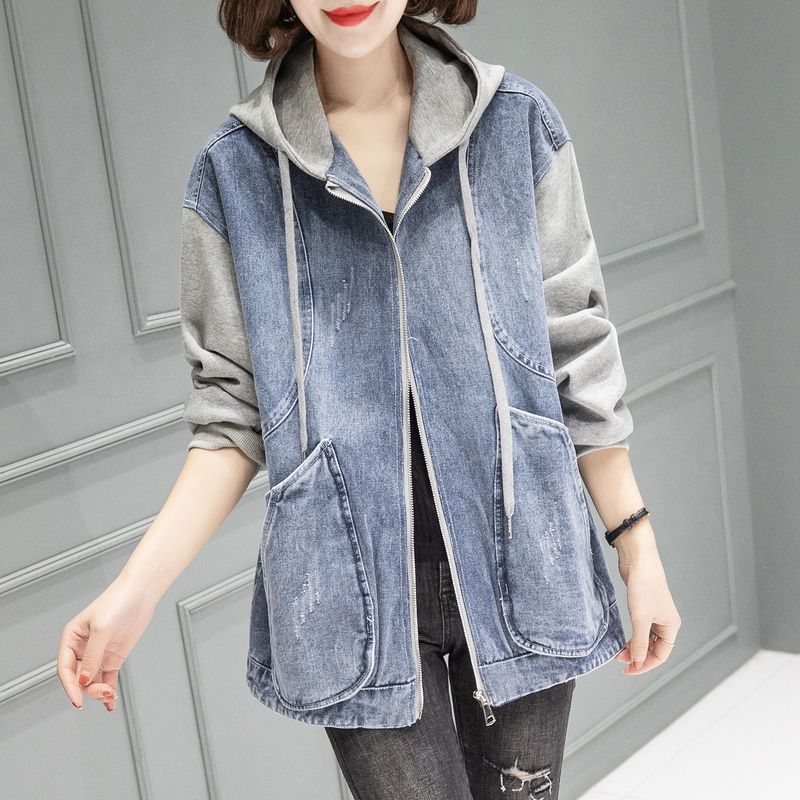 WTEMPO Denim Jacket Women's Spring and Autumn Korean Version Casual Short Small Baseball Uniform Top Clothes