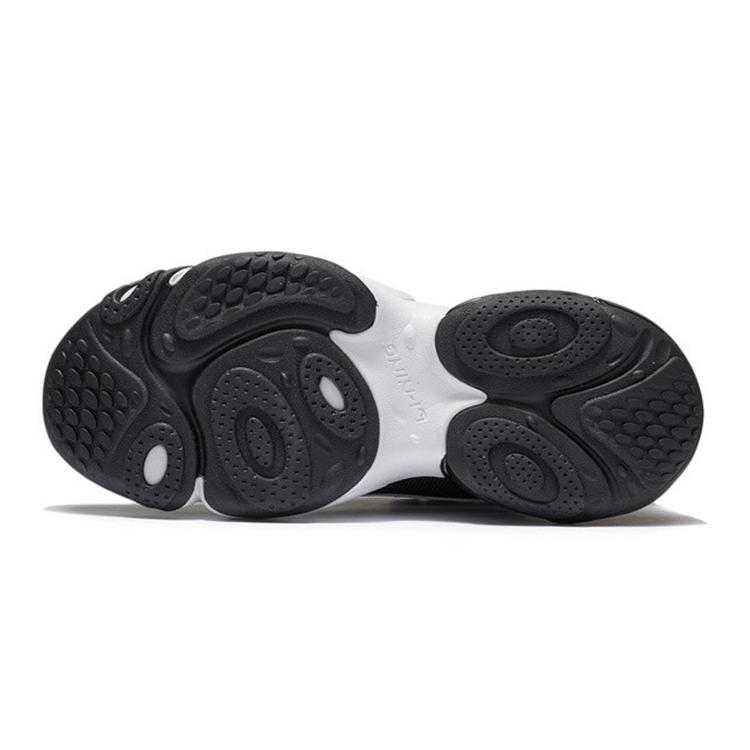 Li Ning Round Qi Beyond Dimensions Slip Resistant Cushioning Abrasion Resistant Low top Running Shoes Black Teenagers YKCS004-1