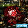 Benutzerdefinierte Namens-FK Crvena zvezda Flanelldecke, Verwendung als Geburtstags-/Feiertagsgeschenk, Weiche Decke für Sofa/Bett/Camping/Büro, Heimdekoration