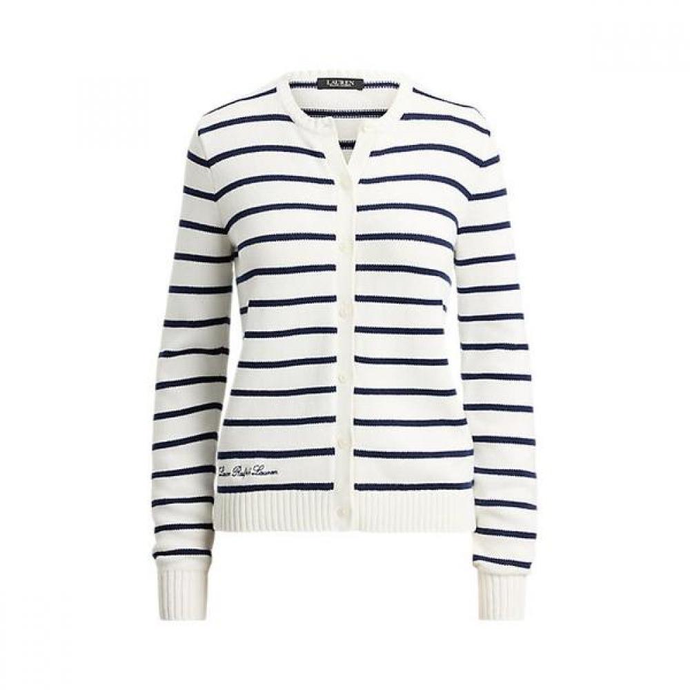 Lauren Ralph Lauren Striped Cotton Cardigan Model  Wmlrswes6820875100