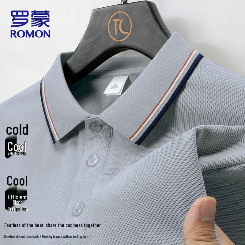 

ROMON Men s Quick-Dry Polo Shirt 4XL
