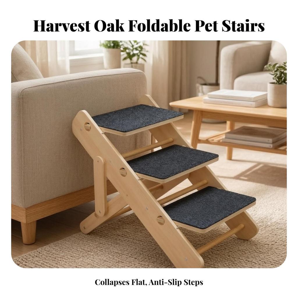 Wooden Pet Staircase Portable Adjustable Dog Ramp for Sofa Access
