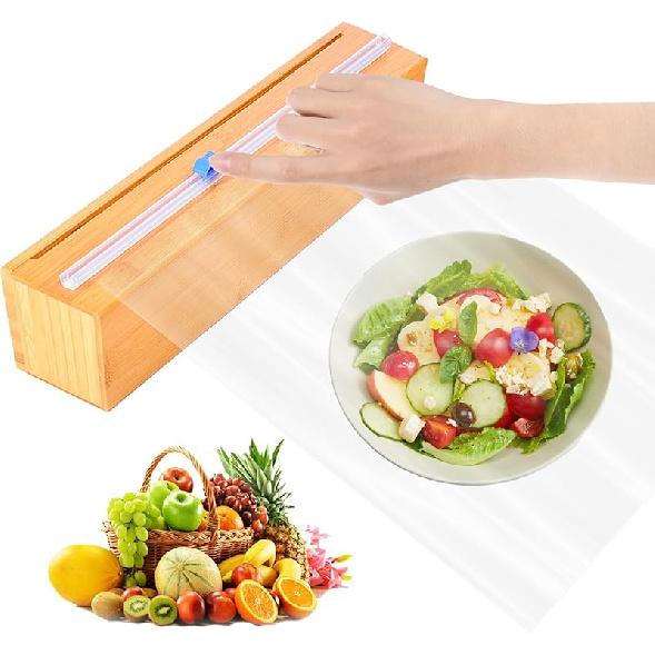 Plastic Wrap Dispenser with Cutter, Wrap Dispenser with Slide Cutter, for Aluminum Foil, Plastic Wrap and Wax Paper, Fits 13 Roll Only Dispenser