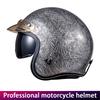 Winter Motorcycle Helmet Three-Quarter with Visor for Pedal Motorcycles Protective Headgear for Bikers