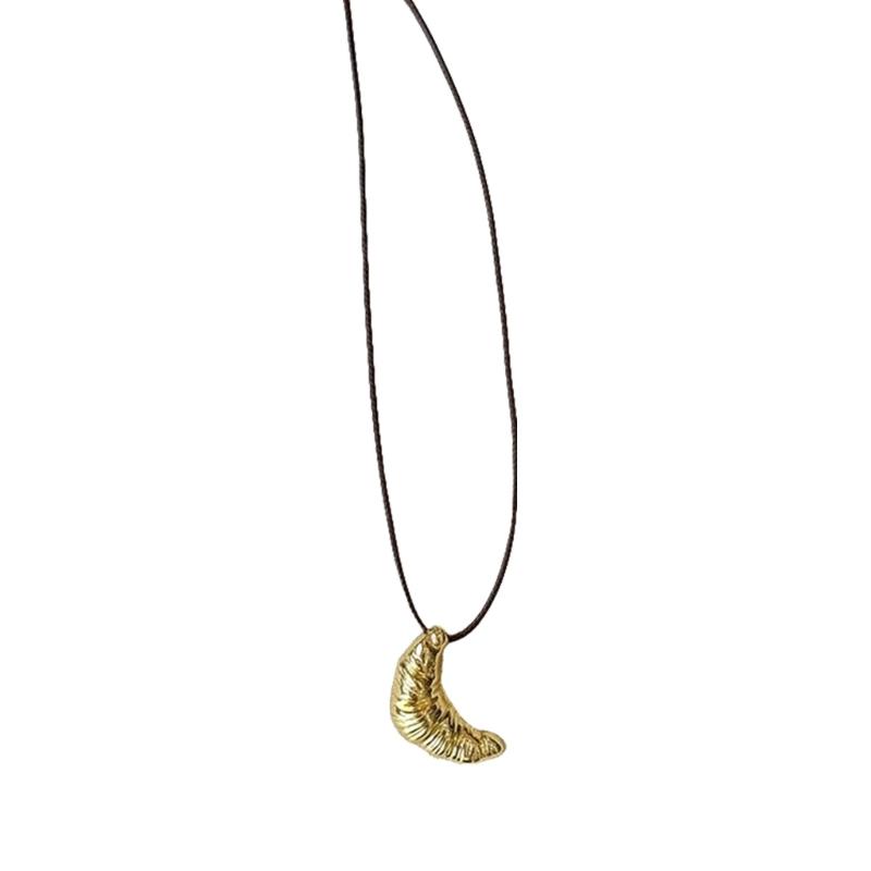 Unique Designs Cow Horn Pendant Adjustable Sturdy Black Rope Chain Necklace Jewelry Accessory for Stylish Women
