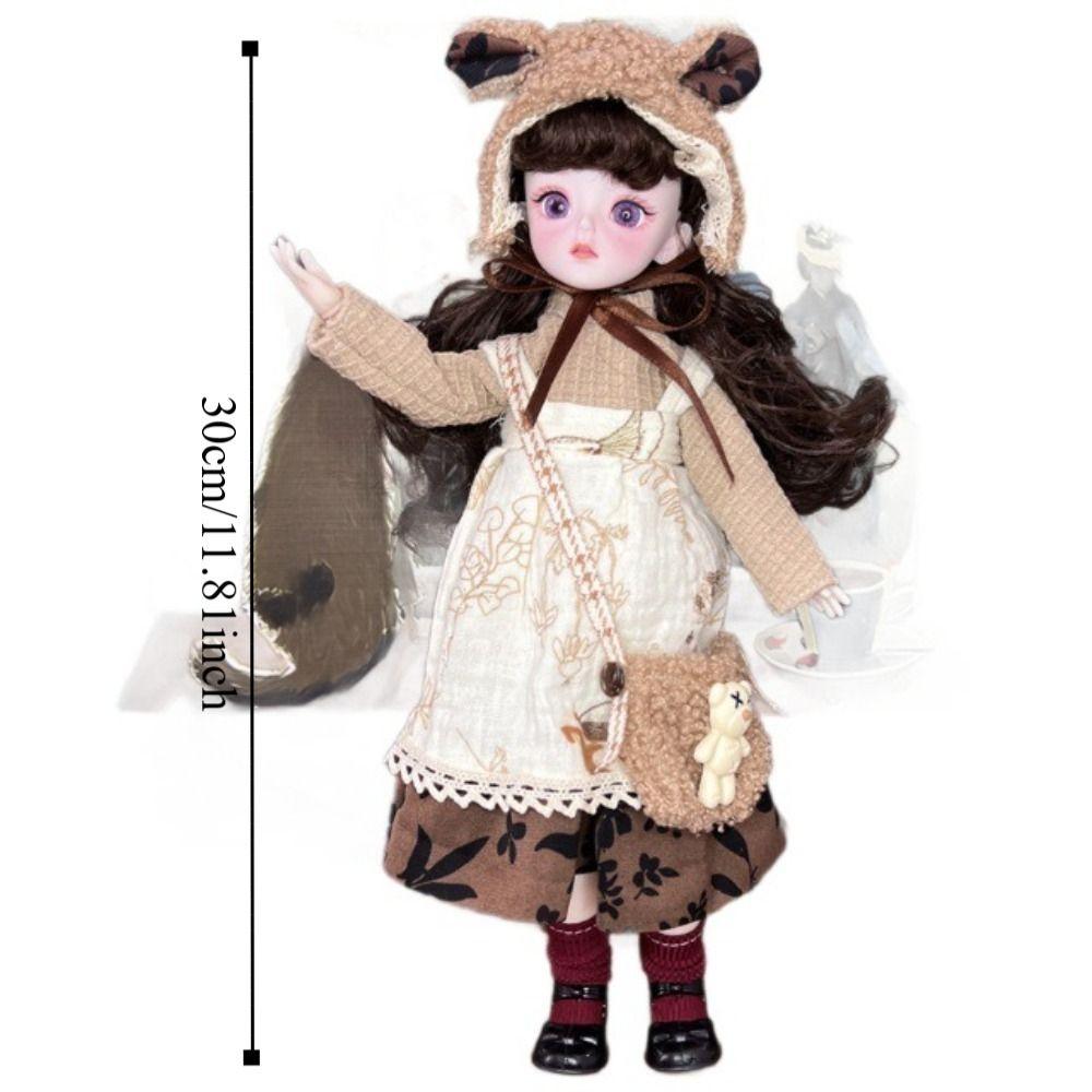 1 Set Attractive Eyes Dress Up BJD Dolls Long Hair Makeup Ball Joint Doll  Babies