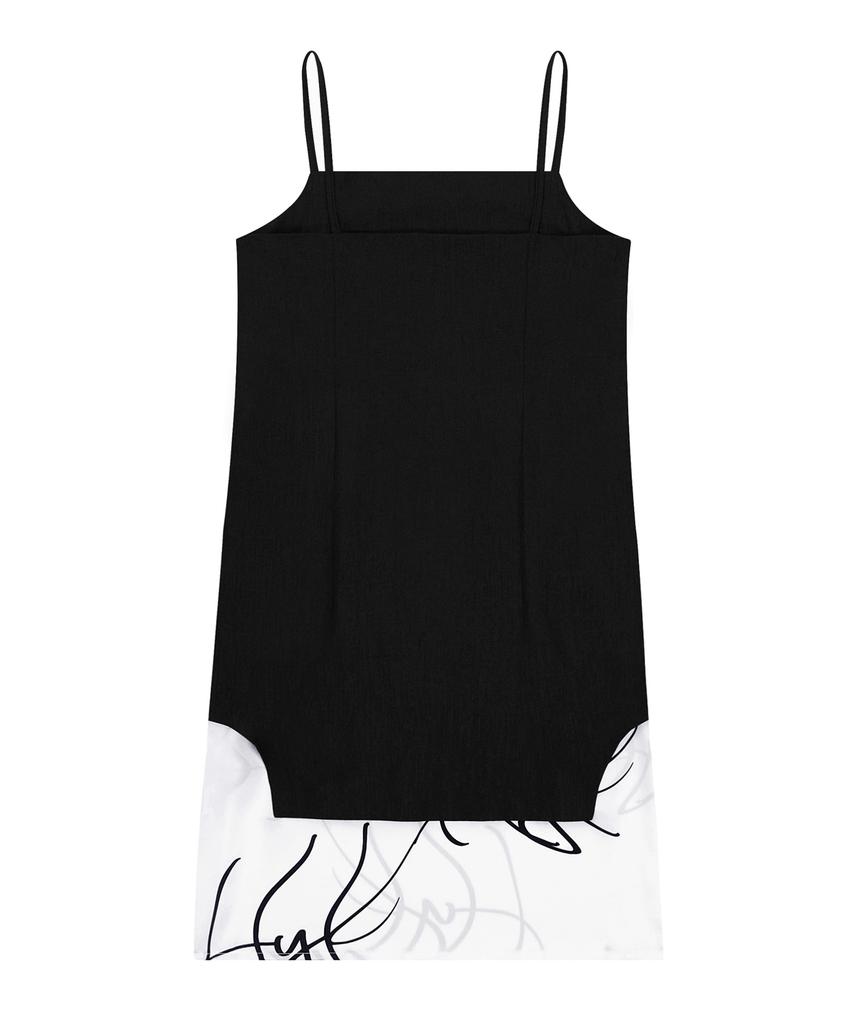 Hye Young Kim Satin Tunic Shift Sleeveless Dress - Black