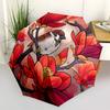 1pc Magnolia Bird Print Automatic Folding Umbrella Durable Iron Frame,All Seasons Home Travel Outdoor Multifunctional Umbrella yy251115102