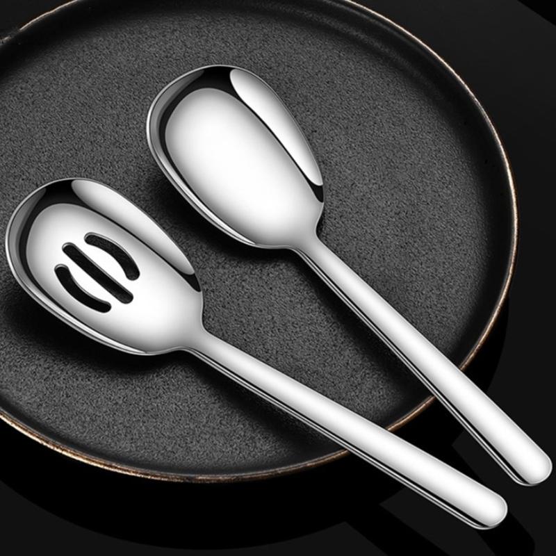 4 Pack Multifunctional Kitchen Utensils Kitchen Serving Spoon 304Stainless Steel Kitchen Cutlery for Kitchen Cooking