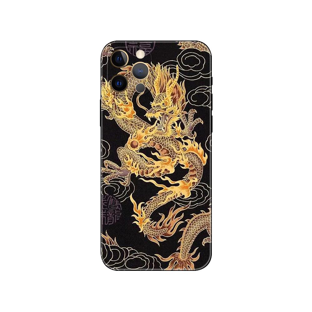 China Red Black Dragon Phone Case For iPhone Samsung Galaxy Redmi Xiaomi Note S A 16 15 14 13 12 11 20 21 22 23 53 54 Pro Plus Ultra Silicone Cover
